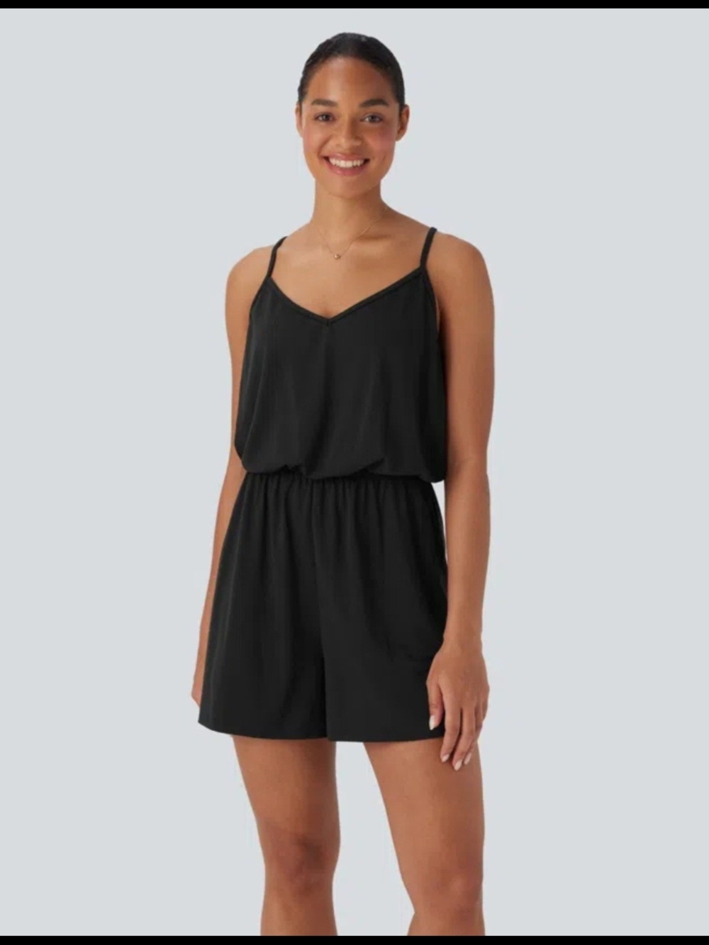 NWT HALARA Black V-Neck Romper M